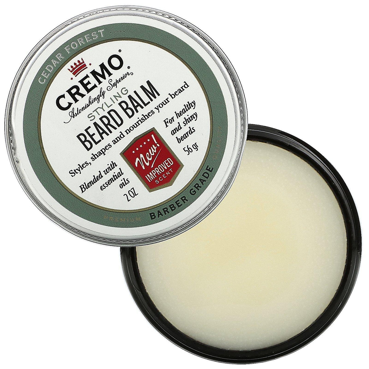 Cremo, Styling Beard Balm, Cedar Forest, 2 oz (56 g) - Supply Center USA