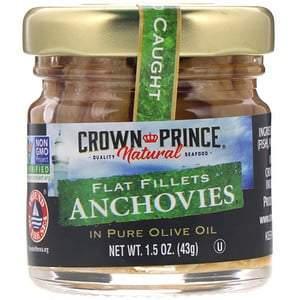 Crown Prince Natural, Anchovies, Flat Fillets, In Pure Olive Oil, 1.5 oz (43 g) - Supply Center USA