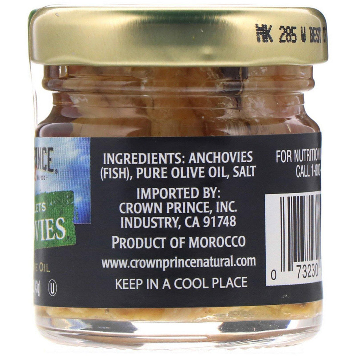 Crown Prince Natural, Anchovies, Flat Fillets, In Pure Olive Oil, 1.5 oz (43 g) - Supply Center USA