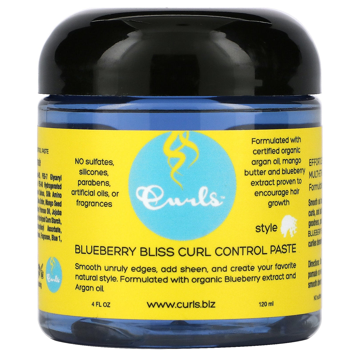 Curls, Curl Control Paste, Blueberry Bliss, 4 fl oz (120 ml) - Supply Center USA