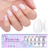 Btartboxnails XS Short Square Gel Nail Tips - Pre Colored Milky White Soft Gel Nail Tips, Milky White Press on Nails, Natural XCOATTIPS Pre Applied Tip Primer