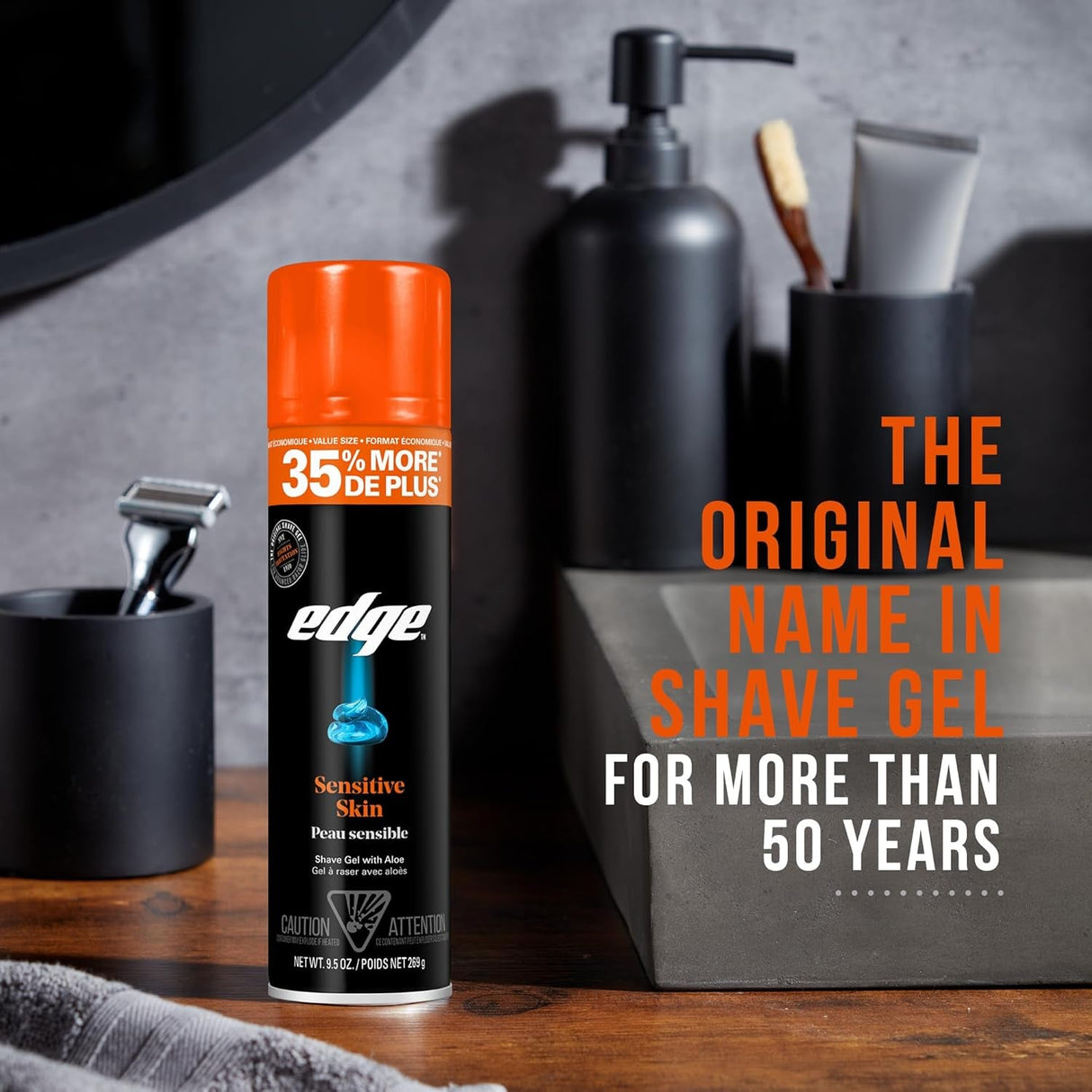 Edge Shaving Gel for Men, 9.5Oz, 2 Pack Mens Shave Gel with Aloe, Mens Shaving Cream Sensitive Skin Shave Gel - Moisturizes, Protects, and Soothes