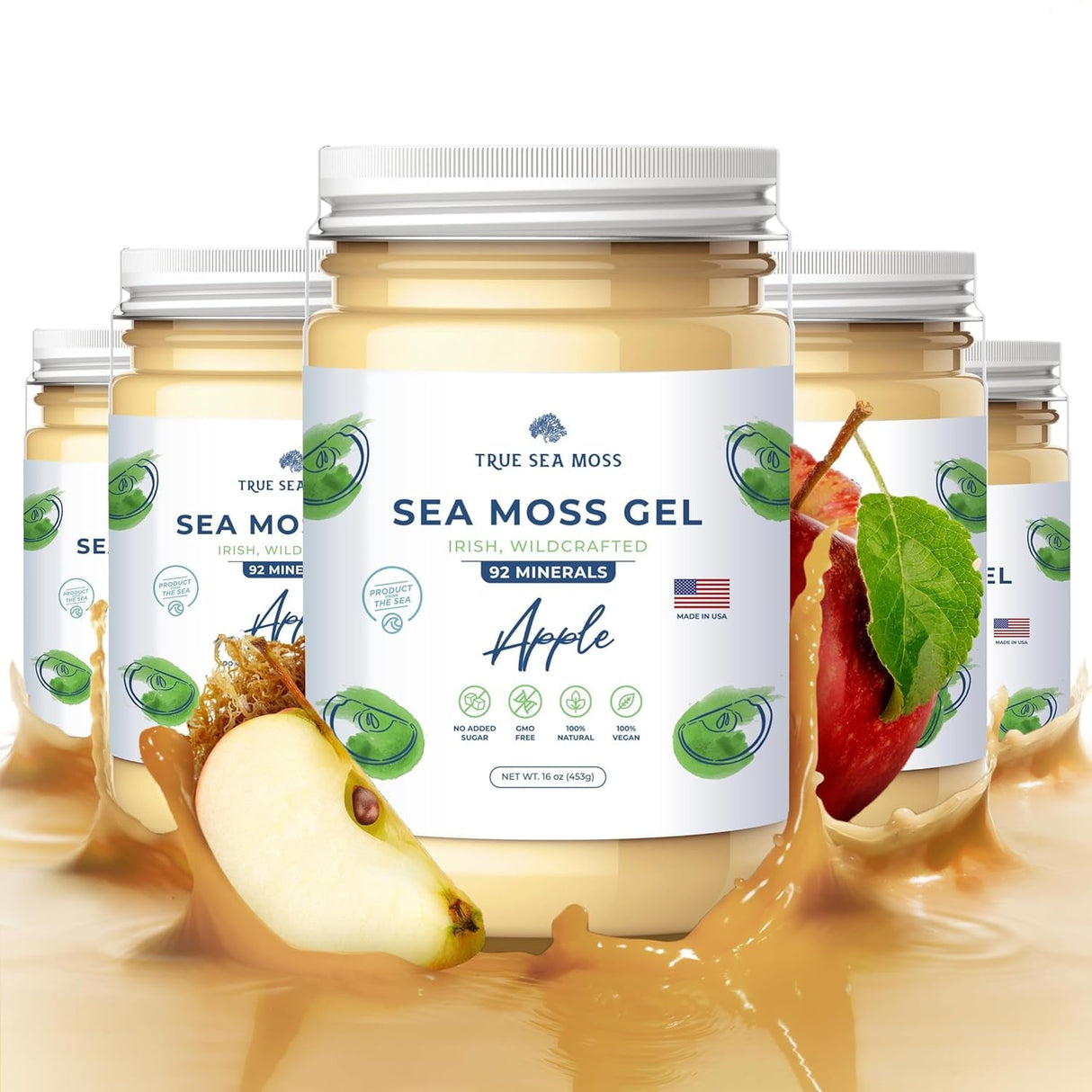Trueseamoss Wildcrafted Irish Sea Moss Gel –7 Flavors- Nutritious Raw Seamoss Rich in Minerals, Proteins & Vitamins – Antioxidant Health Sea Moss, Vegan Made in USA (MANGO/PINEAPPLE, 1)