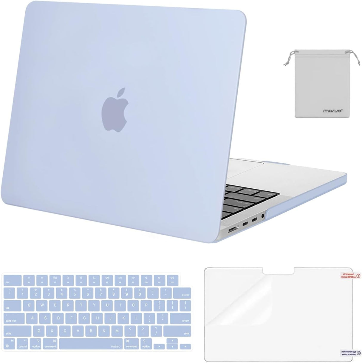 MOSISO Compatible with Macbook Pro 14 Inch Case 2024 2023 2022 2021 M4 M3 M2 M1 Pro Max A3112 A3185 A3401 A2918 A2992 A2779 A2442, Plastic Hard Shell&Keyboard Cover&Screen Film&Pouch, Black