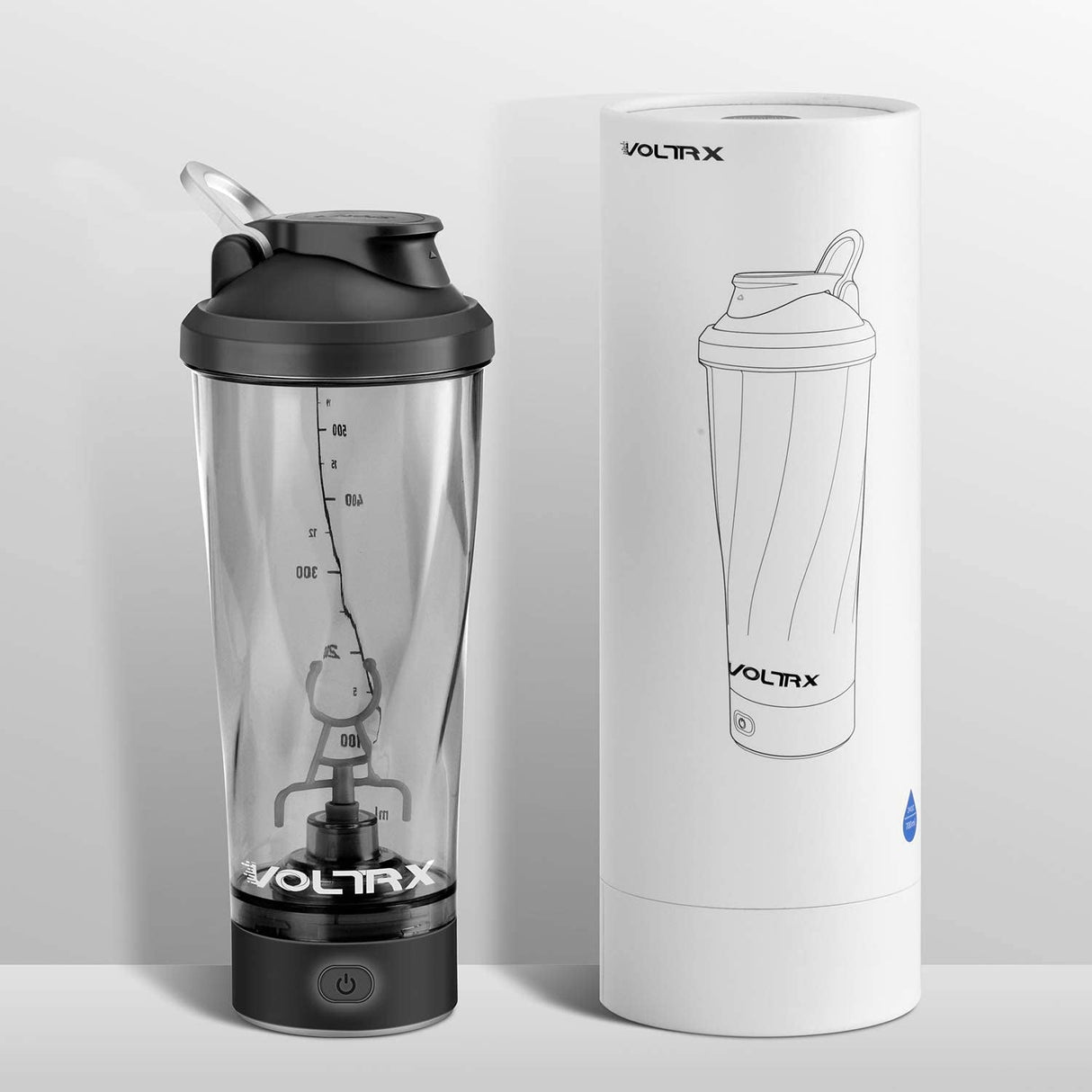 VOLTRX Premium Electric Protein Shaker Bottle, Made with Tritan - BPA Free - 24 Oz Vortex Portable Mixer Cup/Usb Rechargeable Shaker Cups for Protein Shakes