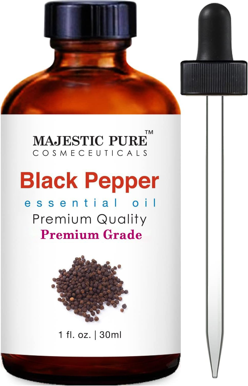 Majestic Pure Lavender Essential Oil with Glass Dropper | 100% Pure and Natural Lavender Oil | Premium Grade Essential Oils for Diffusers, Skin, Aromatherapy, Massage | 4 Fl Oz