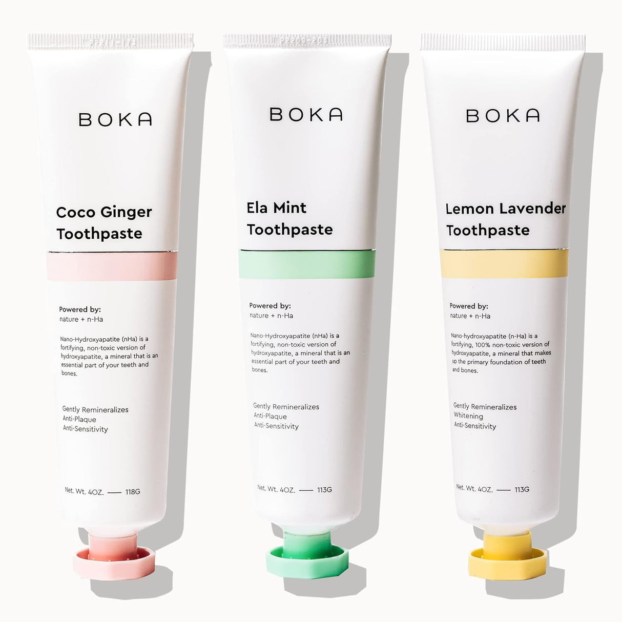 Boka Fluoride Free Toothpaste Nano Hydroxyapatite, Helps Remineralize, Appropriate for Sensitive Teeth, Whitening - for Adult, Kids Oral Care - Ela Mint Flavor, 4 Fl Oz 1Pk US Manufactured