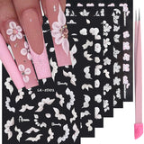 VOTACOS Flower Nail Art Stickers Decals 5D Embossed Nail Decals Spring Summer Daisy Nail Art Design Self-Adhesive Nail Supplies Accessories 3D Flower Nail Stickers for Women Nail DIY Decoration