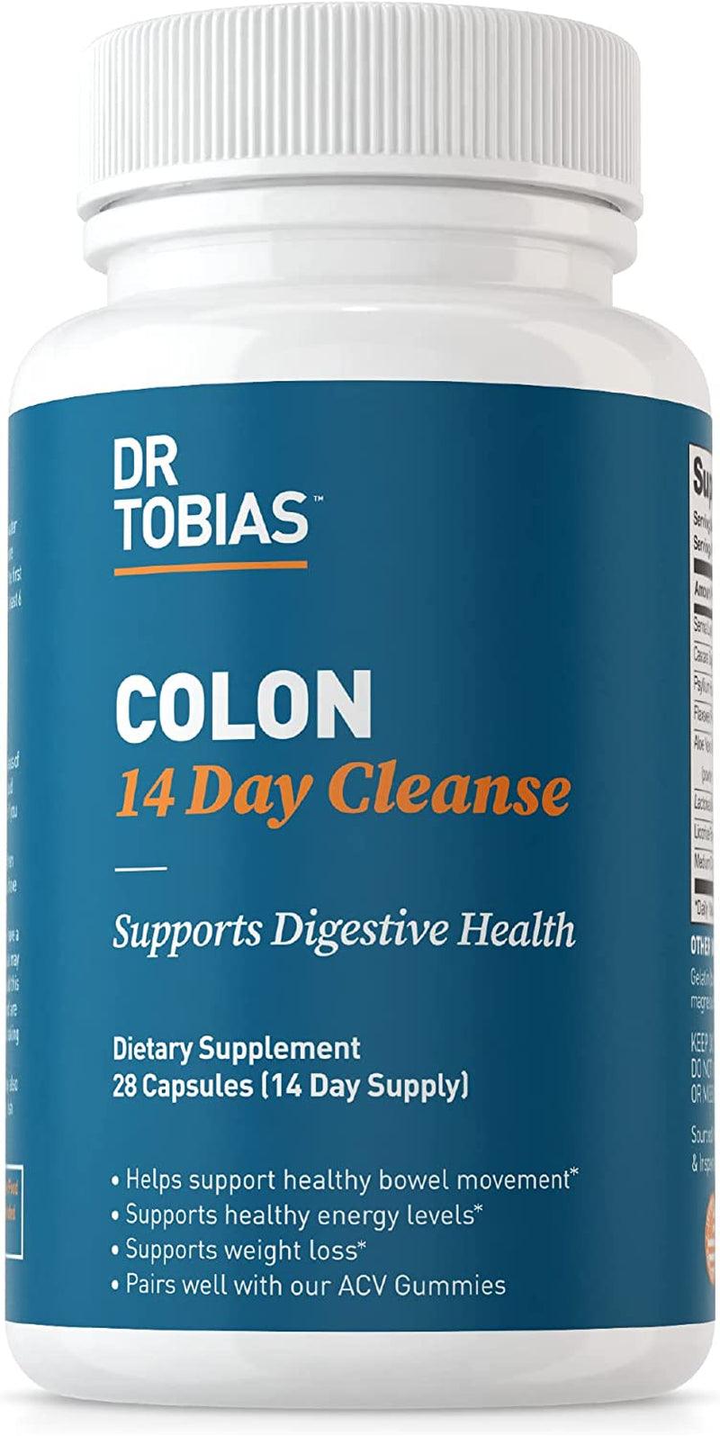 Dr. Tobias Colon 14 Day Cleanse, Advanced Gut Cleanse Detox for Women & Men with Cascara Sagrada, Psyllium Husk & Senna Leaf, Non-Gmo Colon Cleanse, 28 Capsules 1-2 Daily - Supply Center USA