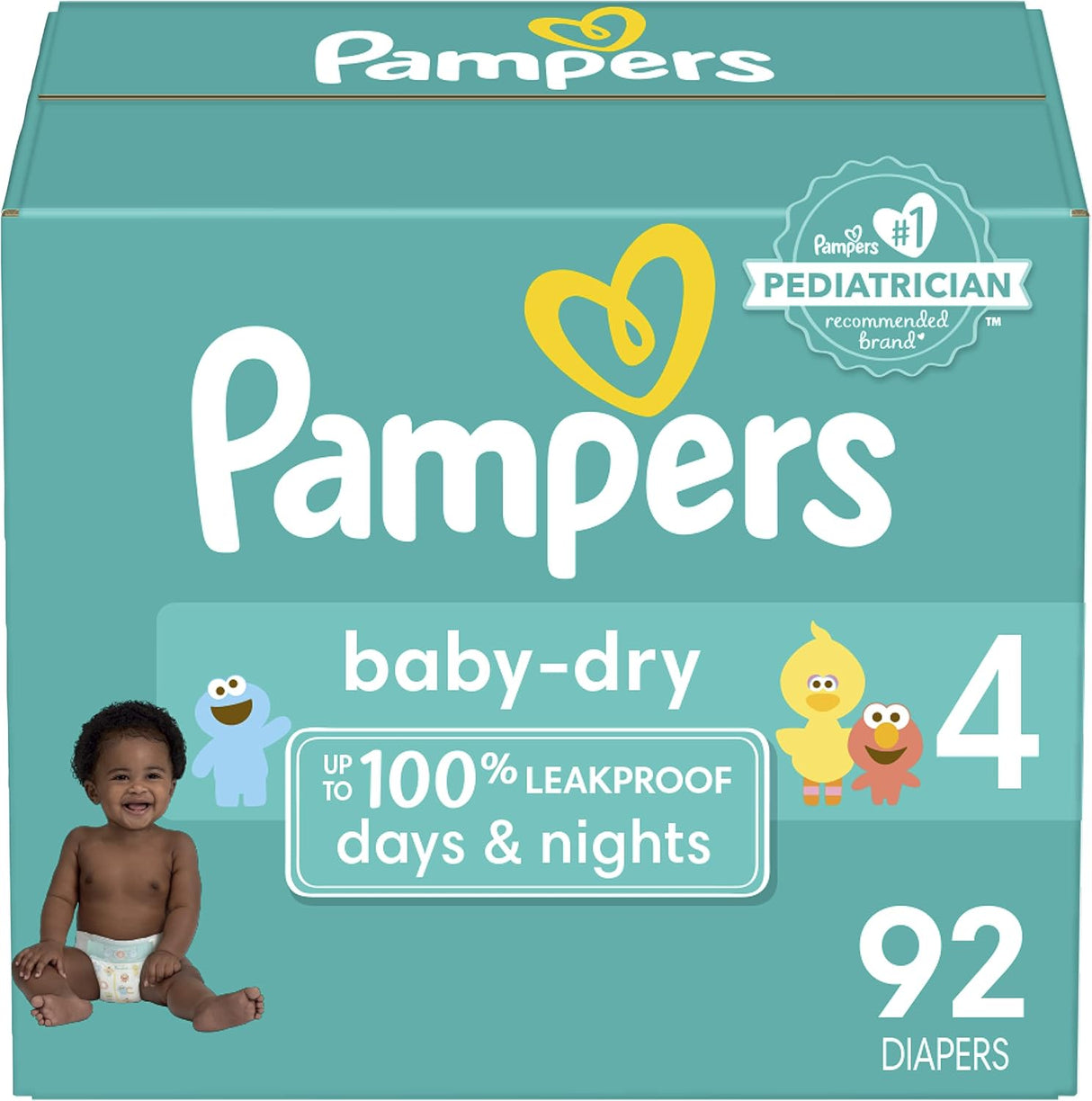 Pampers Baby Dry Diapers - Size 1, 120 Count, Absorbent Disposable Diapers