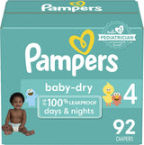 Pampers Baby Dry Diapers - Size 1, 120 Count, Absorbent Disposable Diapers