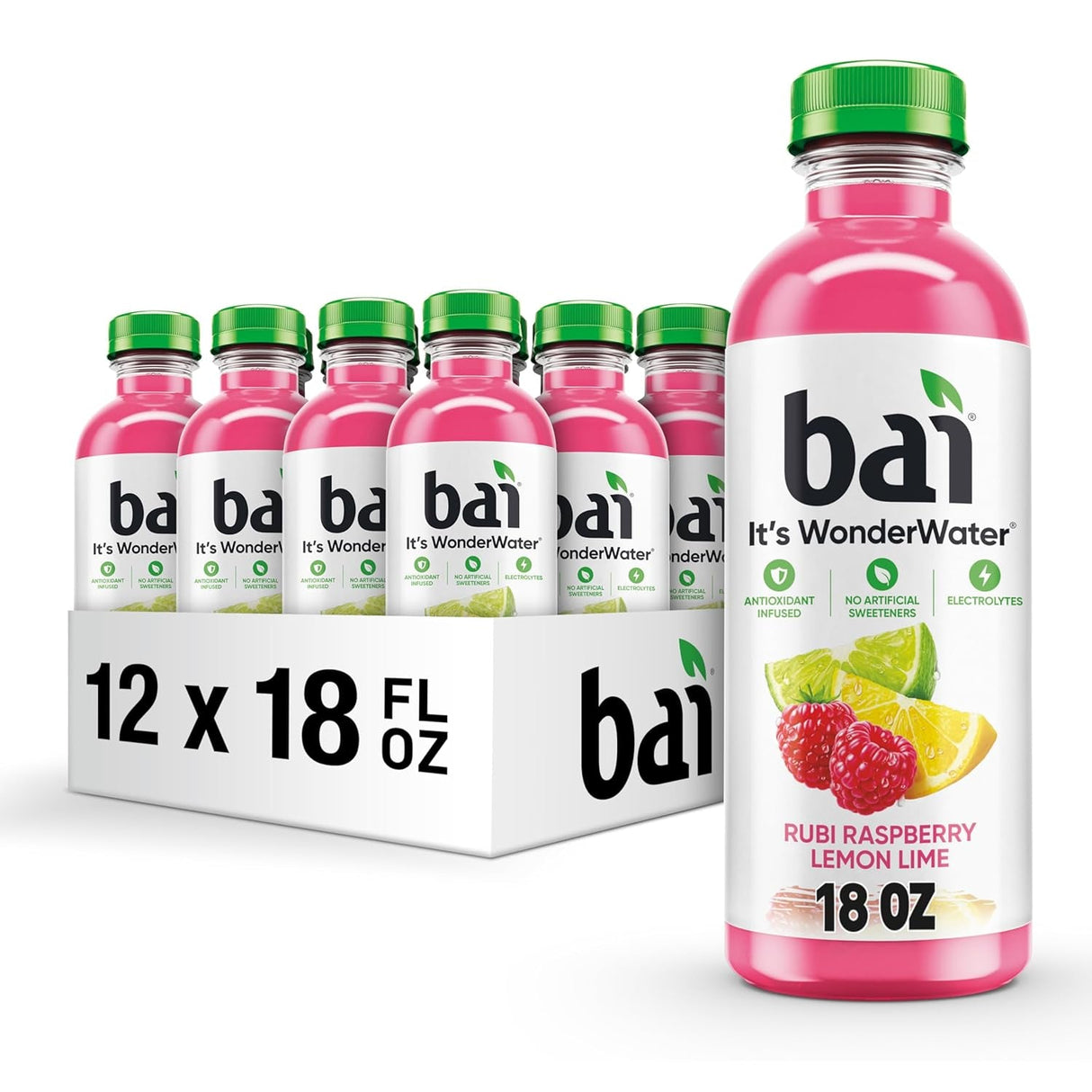 Bai Antioxidant Infused Water Beverage, Zambia Bing Cherry, with Vitamin C and No Artificial Sweeteners, 18 Fluid Ounce Bottle, 12 Pack