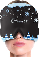 Theraice Migraine Relief Cap, Cooling Gel Hat, Soothing Headache Ice Pack Mask Products, Face Cold Compress Head Wrap for Tension & Stress
