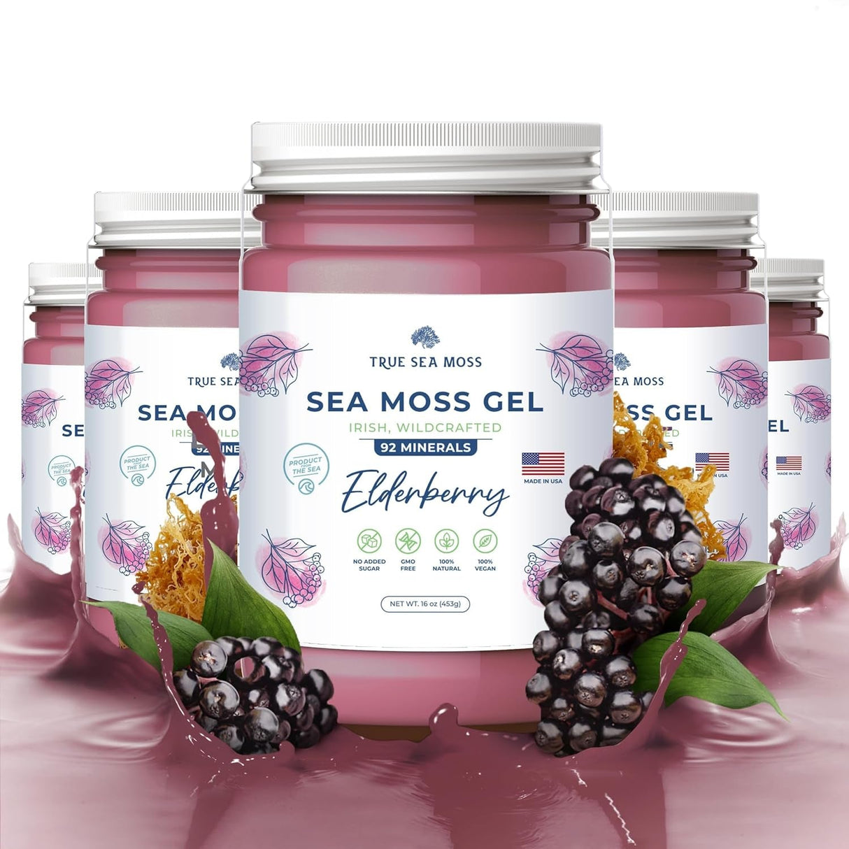 Trueseamoss Wildcrafted Irish Sea Moss Gel –7 Flavors- Nutritious Raw Seamoss Rich in Minerals, Proteins & Vitamins – Antioxidant Health Sea Moss, Vegan Made in USA (MANGO/PINEAPPLE, 1)
