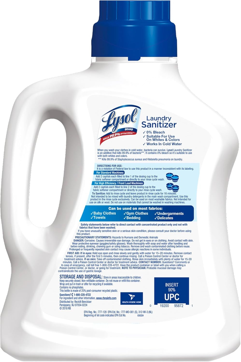 Lysol Disinfectant Laundry Sanitizer & Scent Booster, Laundry Detergent Additive, Color Safe Bleach Alternative, Laundry Odor Eliminator, Kills Bacteria & Viruses, Crisp Linen Scent, 90 Fl Oz
