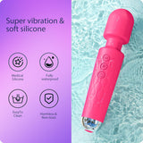 Vibrator Wand,Adult Sex Toy Wand, G Spot Dildo, Clit Vibrator, Sex Vibrators,Clitoris Stimulation,With 8 Speeds & 20 Patterns, Quiet,Fully Waterproof,Vibrating Wand for Her Pleasure (Rose Red)