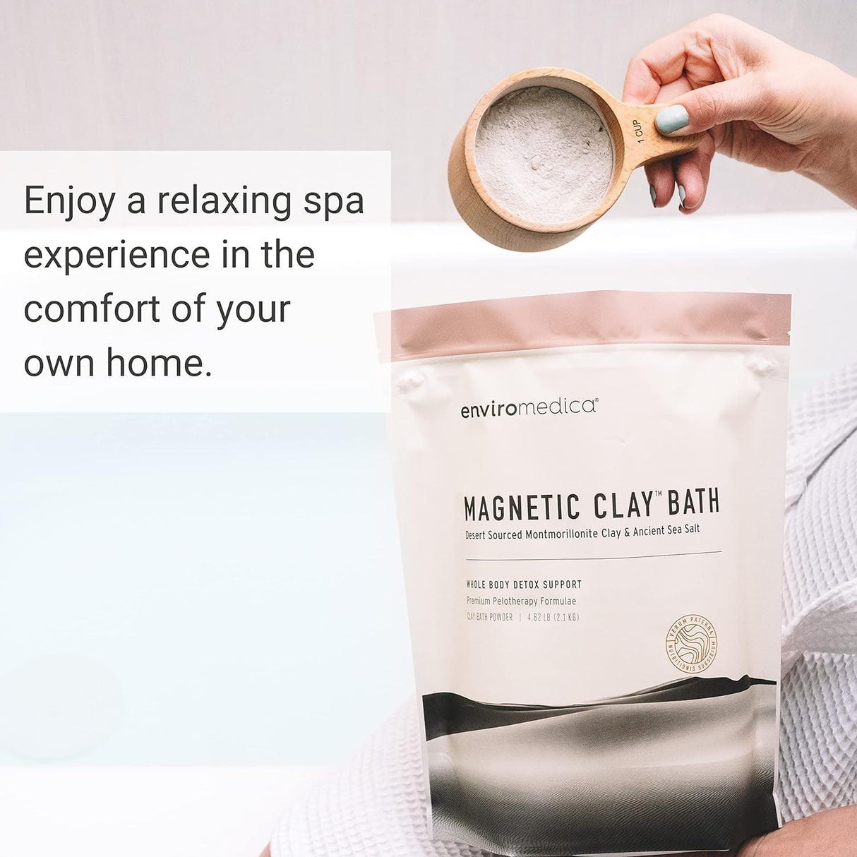 Magnetic Bentonite Clay Detox Bath – Sodium & Calcium Bentonite, & Himalayan Salt – Healing Clay to Remove Environmental Toxins for a Whole Body Detox – Health & Beauty Clay by Enviromedica - Supply Center USA