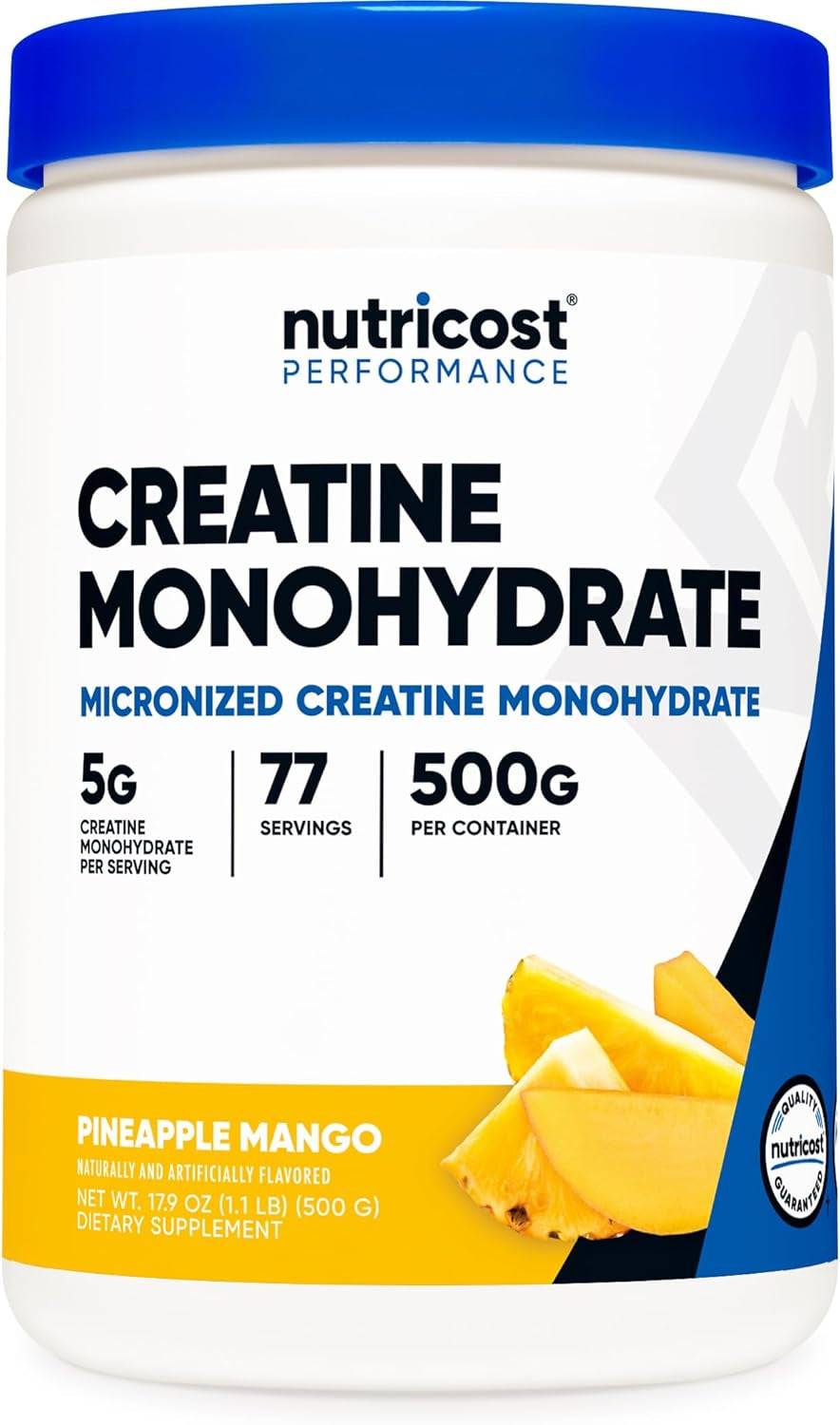 Nutricost Creatine Monohydrate Micronized Powder 500G, 5000Mg per Serv (5G) - Micronized Creatine Monohydrate, 100 Servings, 17.9 Oz