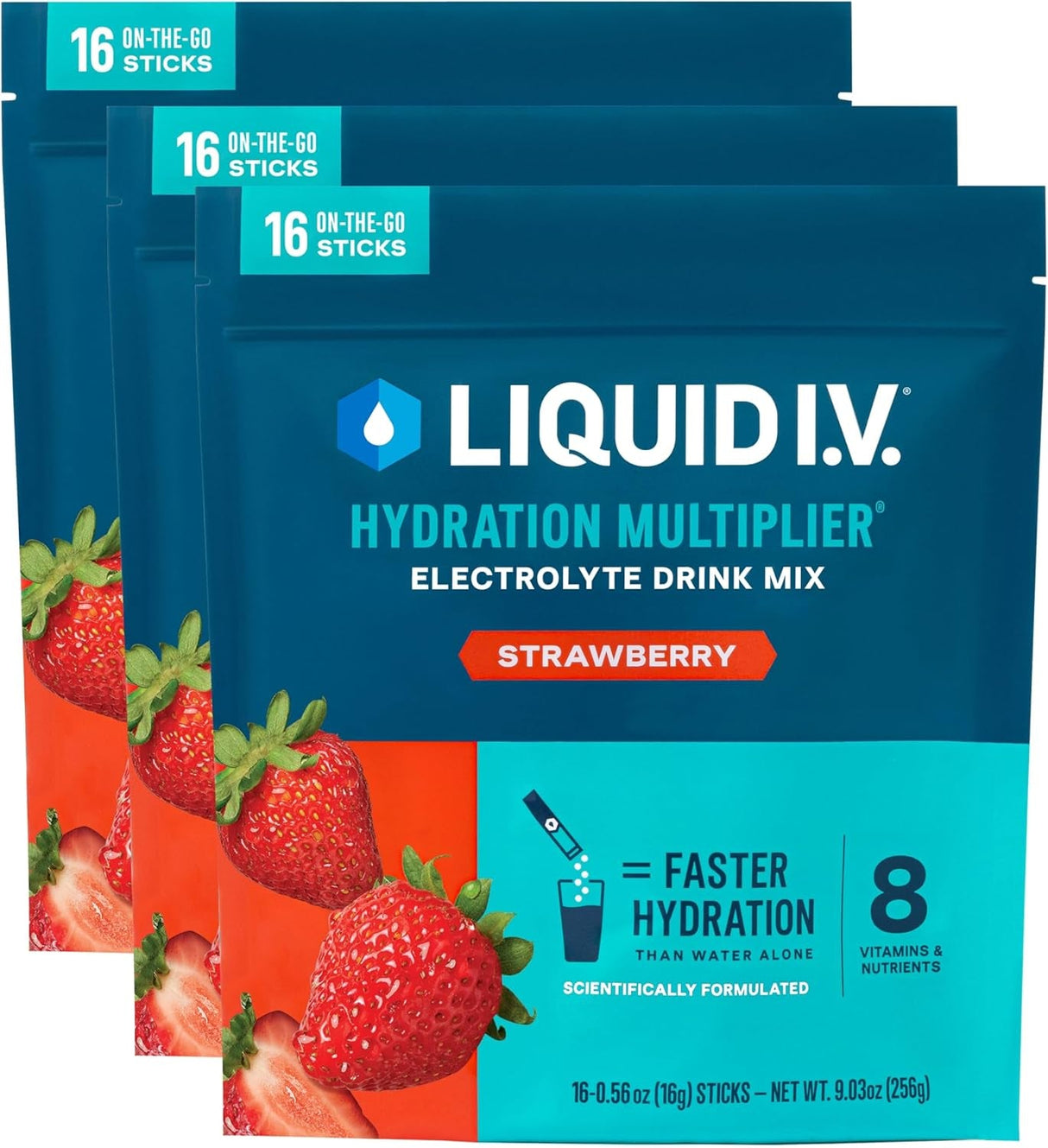 Liquid I.V.® Hydration Multiplier - Seaberry | Electrolyte Powder Drink Mix | 3 Pack (48 Servings)