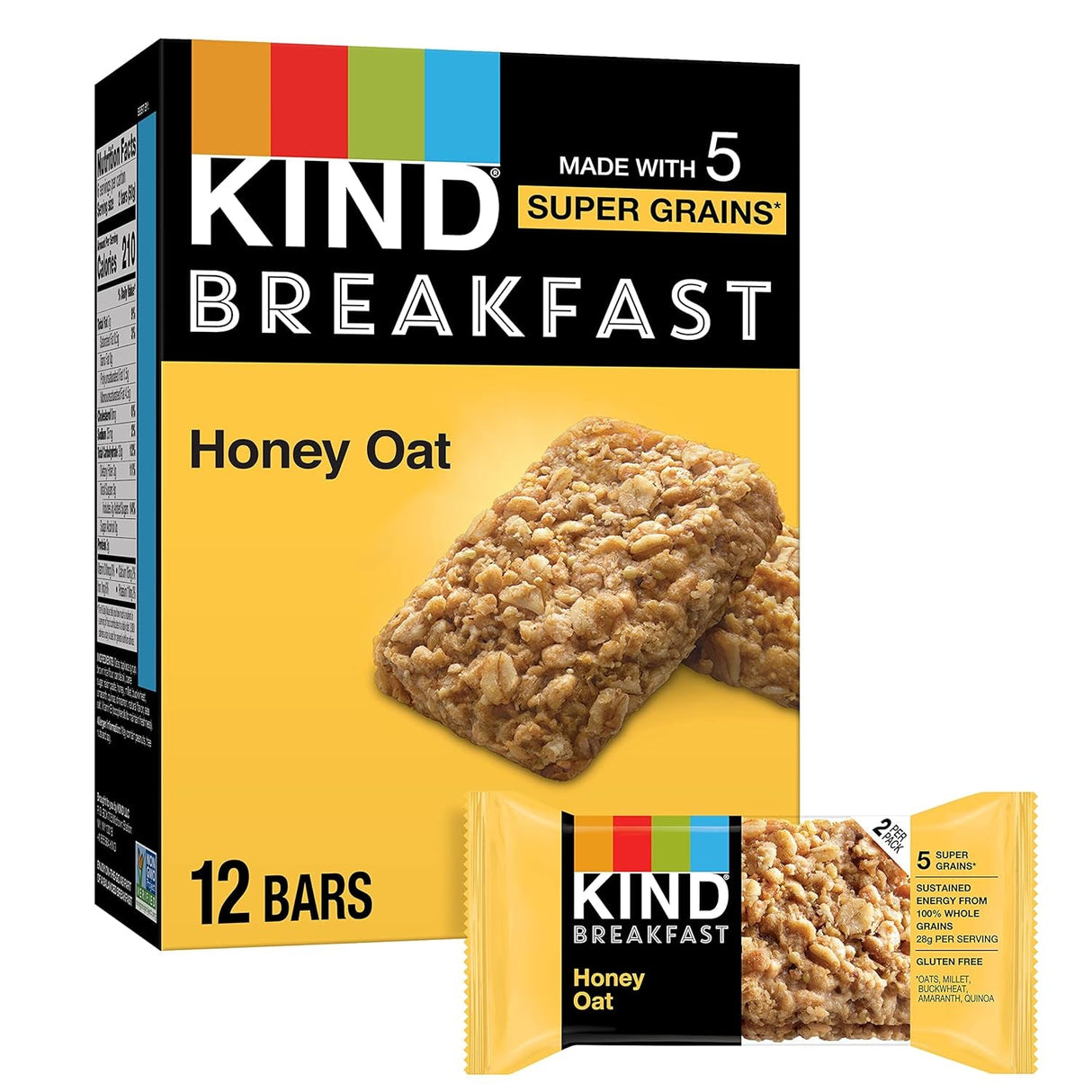KIND Breakfast, Healthy Snack Bar, Peanut Butter Banana Dark Chocolate, Gluten Free Breakfast Bars, 8G Protein, 1.76 OZ Packs (6 Count)