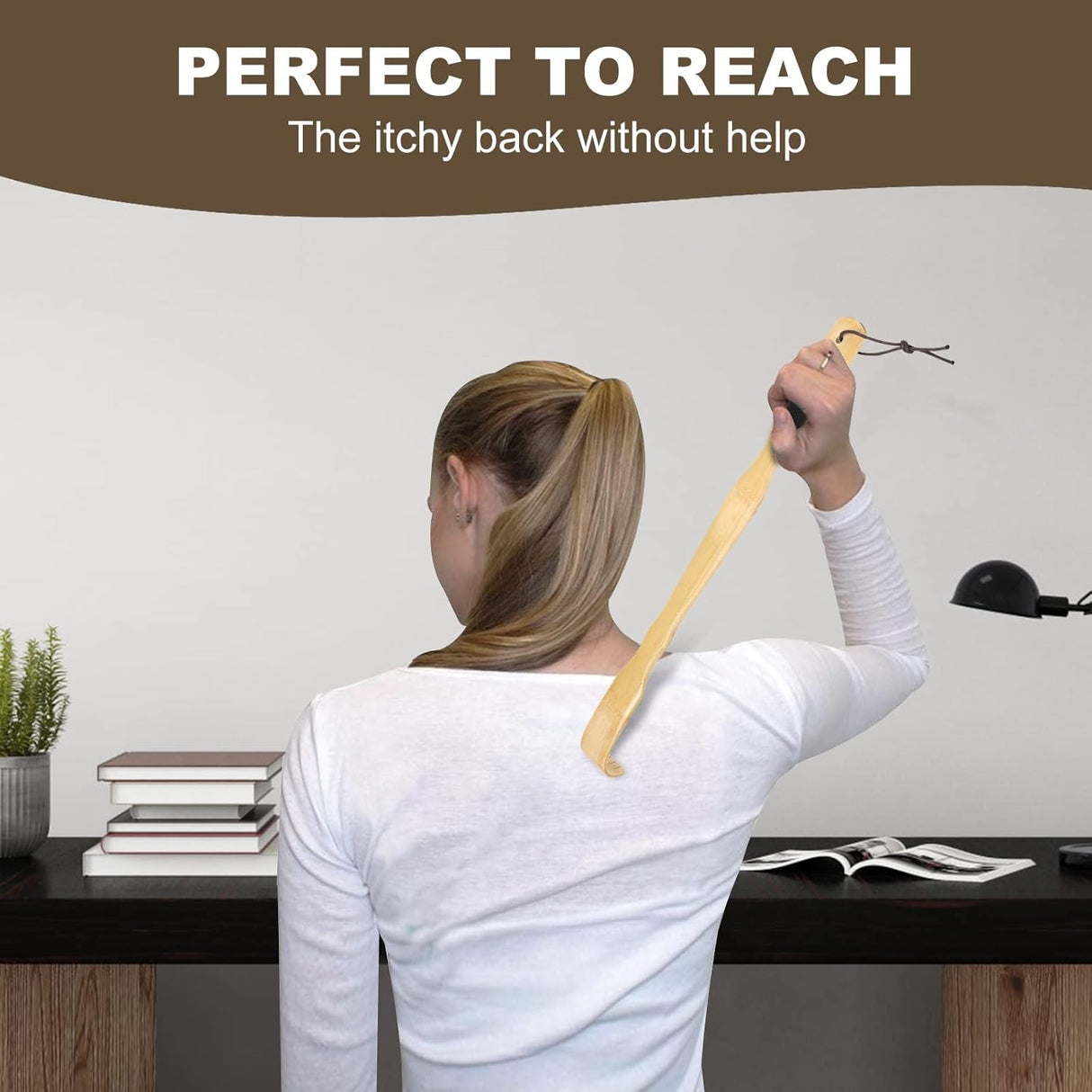 2 Pack Wooden Bamboo Back Scratcher, 17 Inch Long Handle Back Scratchers for Adults Men Women, with Beautiful Gift Packaging
