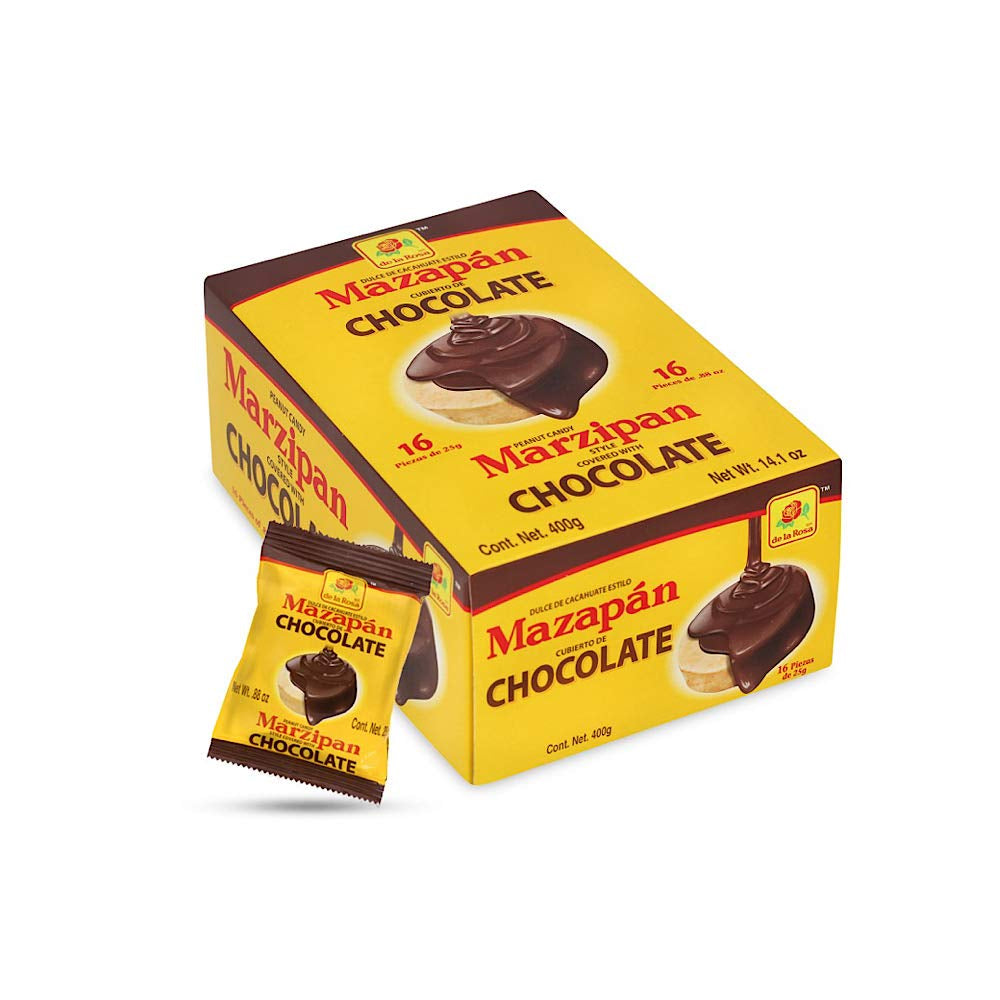De La Rosa Mazapan, Mexican Original Peanut Candy, Regular and Covered in Chocolate (Regular, Pack of 12)