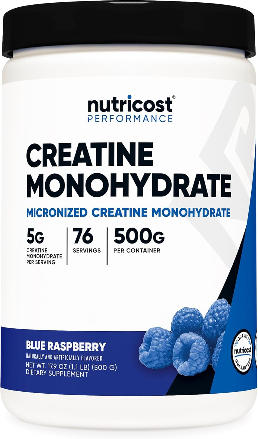 Nutricost Creatine Monohydrate Micronized Powder 500G, 5000Mg per Serv (5G) - Micronized Creatine Monohydrate, 100 Servings, 17.9 Oz