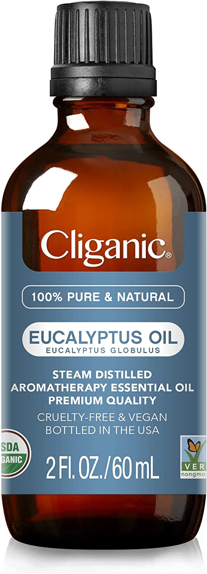 Cliganic Organic Essential Oils Set (Top 5) - 100% Pure Natural - Aromatherapy, Candle Making - Peppermint, Lavender, Eucalyptus, Lemongrass & Orange (Packaging May Vary)