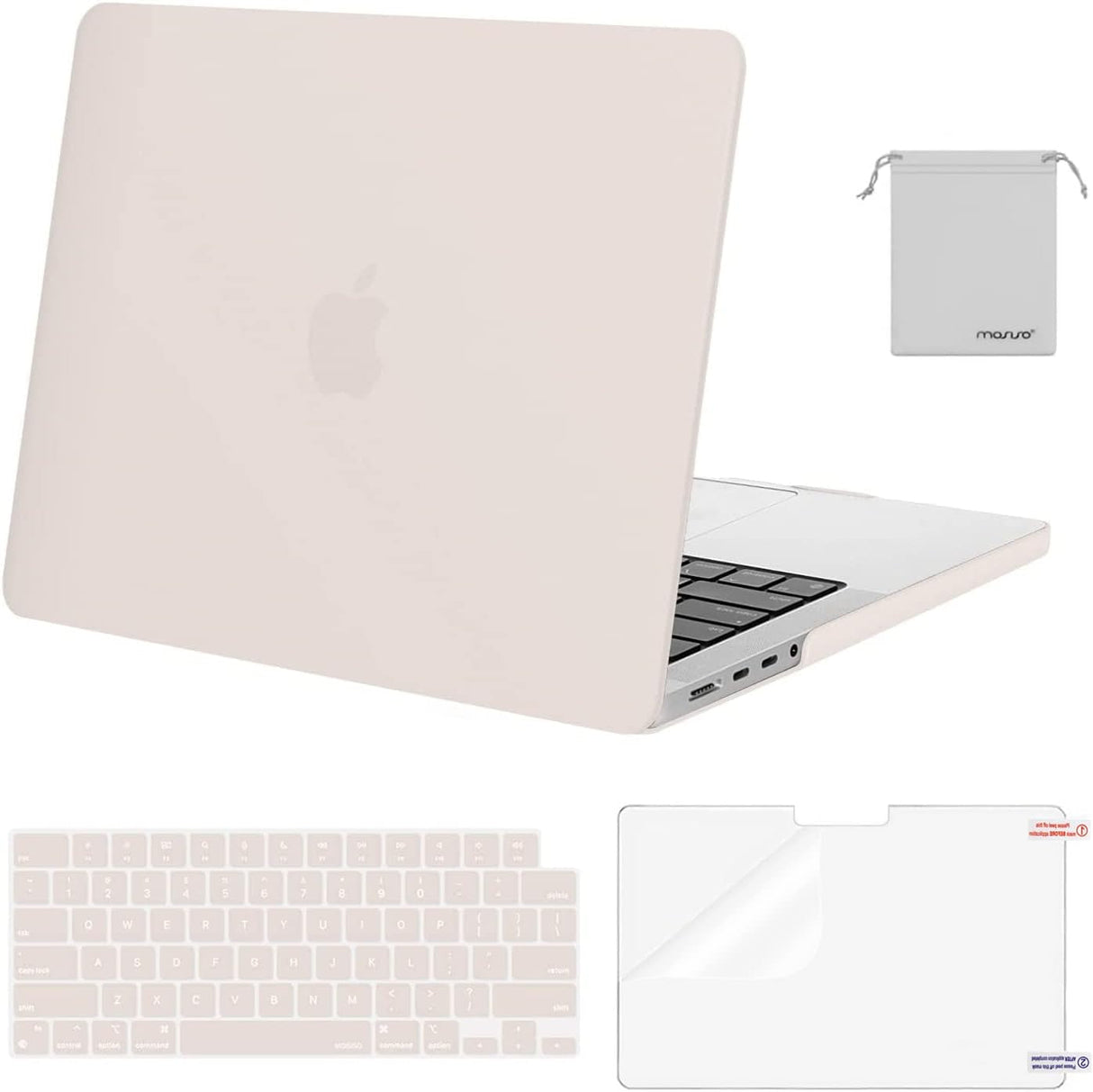 MOSISO Compatible with Macbook Pro 14 Inch Case 2024 2023 2022 2021 M4 M3 M2 M1 Pro Max A3112 A3185 A3401 A2918 A2992 A2779 A2442, Plastic Hard Shell&Keyboard Cover&Screen Film&Pouch, Black