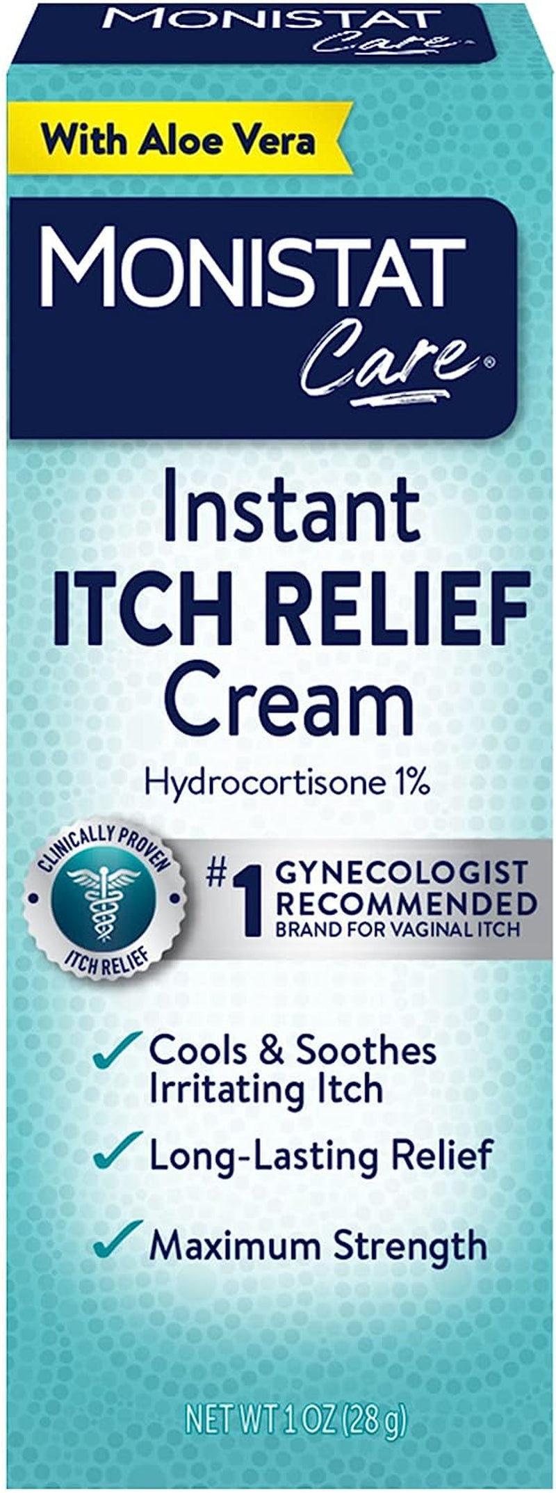 Monistat Instant Itch Relief Cream for Women, Maximum Strength Feminine Itch Care, 1 Oz, 2 Pack
