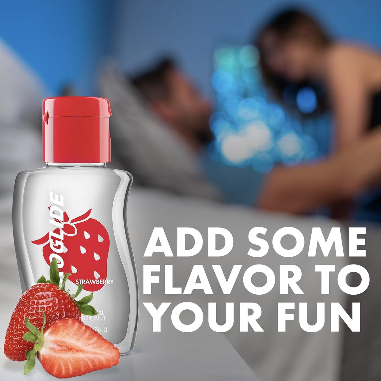 Astroglide Water Based Flavored (2.5Oz), Edible Strawberry Personal Lubricant for Men, Women and Couples, Safe for Toys, Travel-Friendly Size