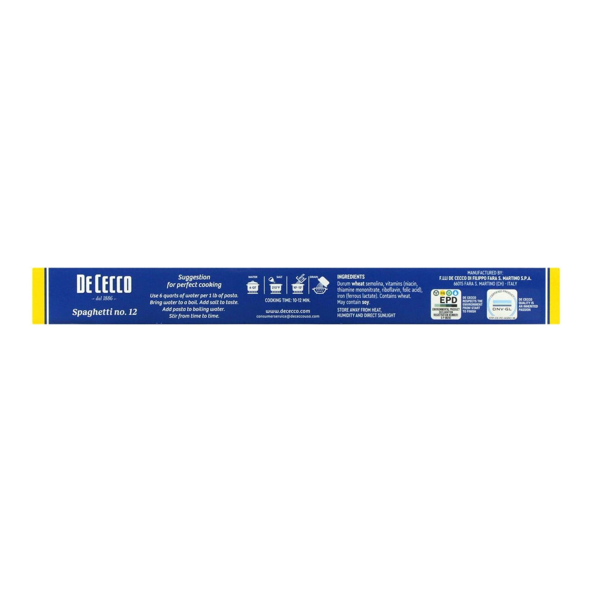 De Cecco, Spaghetti No 12, 1 lb (453 g) - Supply Center USA