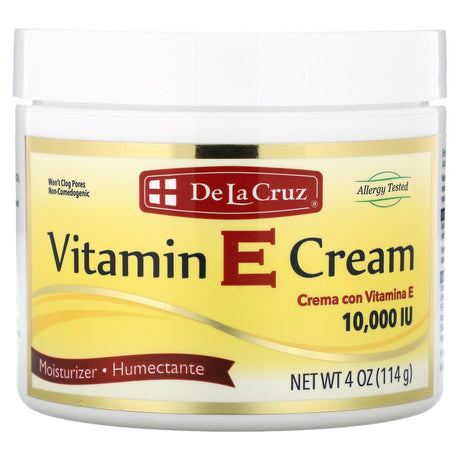 De La Cruz, Vitamin E Cream, 10,000 IU, 4 oz (114 g) - Supply Center USA