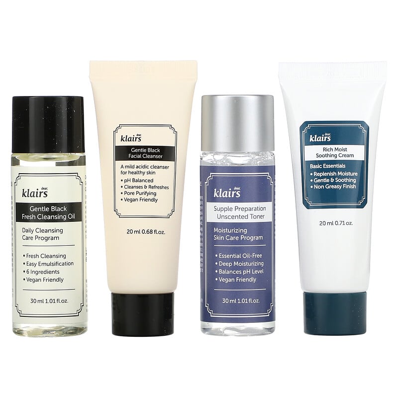 Dear, Klairs, Skincare Trial Kit, 4 Piece Set - Supply Center USA