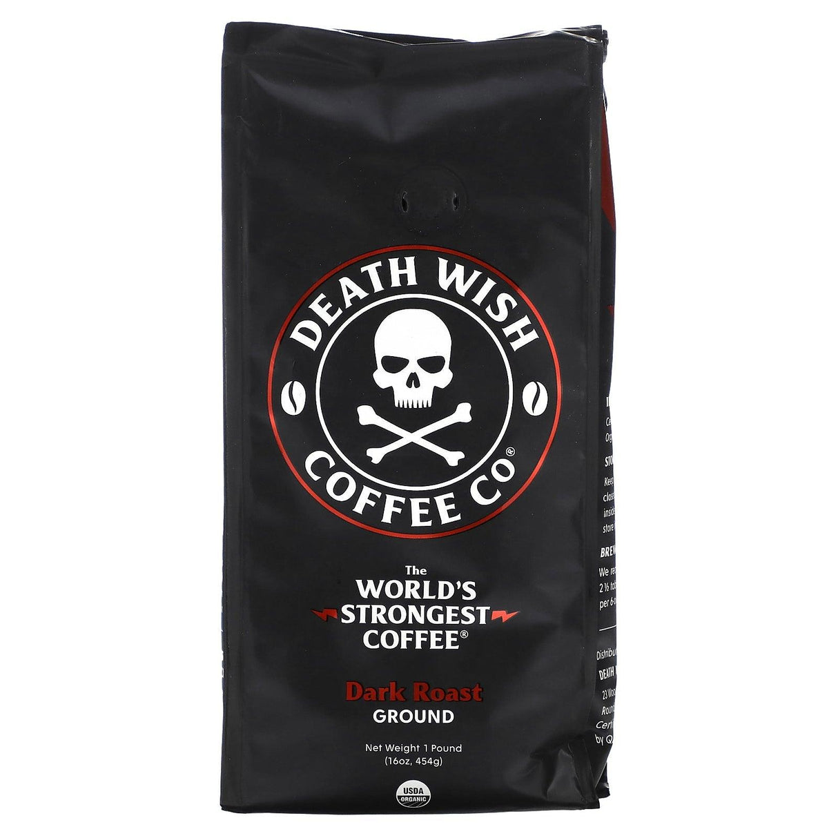 Death Wish Coffee, The World's Strongest Coffee, Ground, Dark Roast, 16 oz (454 g) - Supply Center USA