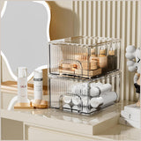 ZHIAI Stackable Storage Box, Acrylic Organizer, Cosmetic Organizer for Cosmetics and Beauty Products for Dressers, Bathrooms, Cabinets, Bedrooms and Home Organization 4 Piece Set
