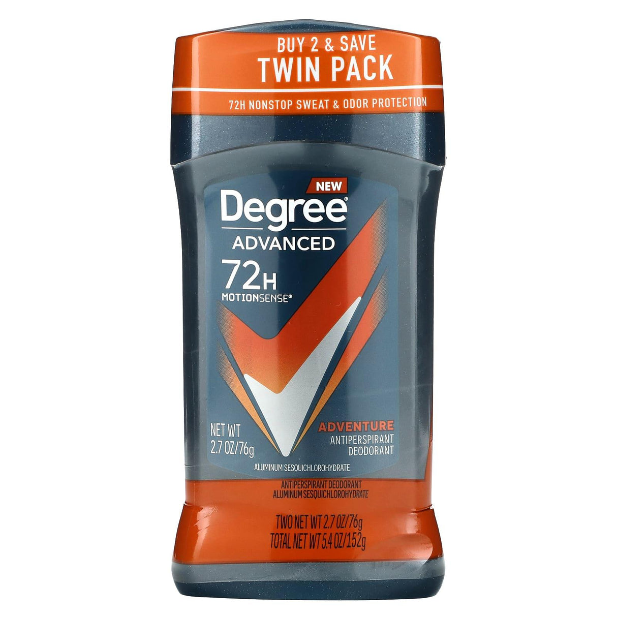Degree, Advanced 72 Hour MotionSense, Antiperspirant Deodorant, Adventure, 2 Pack, 2.7 oz (76 g) Each - Supply Center USA
