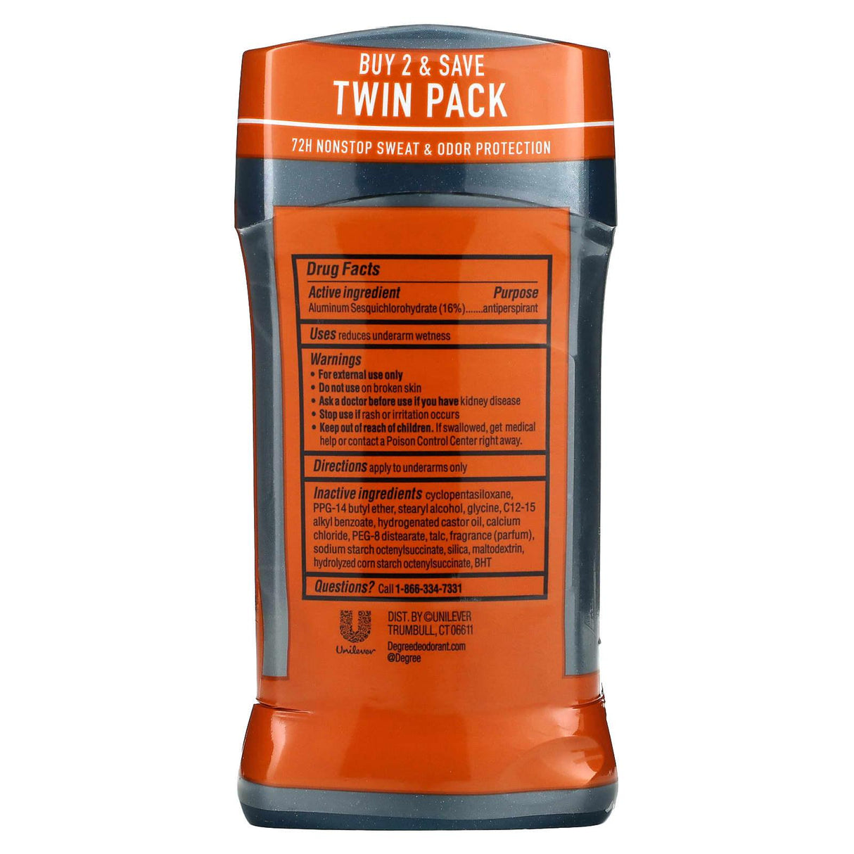 Degree, Advanced 72 Hour MotionSense, Antiperspirant Deodorant, Adventure, 2 Pack, 2.7 oz (76 g) Each - Supply Center USA