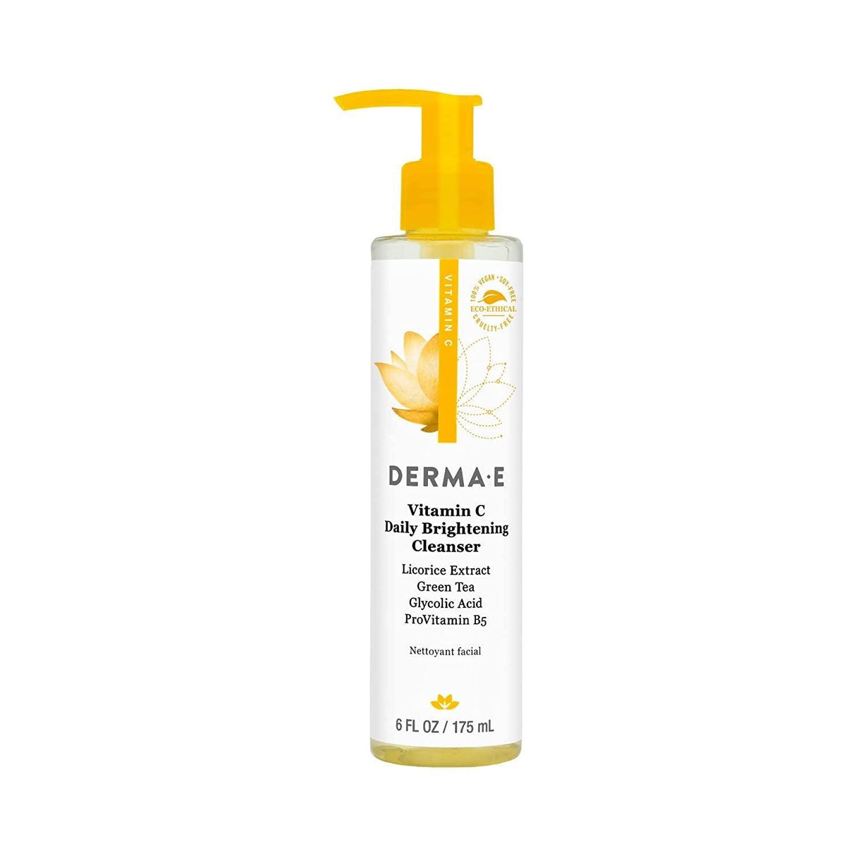 DERMA-E Vitamin C Cleanser - Daily Brightening Cleanser – Hydrating Face Wash to Even Out Skin Tone – Moisturizing Face Cleanser for a Radiant Glow, 6 Fl Oz - Supply Center USA