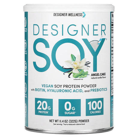 Designer Wellness, Vegan Soy Protein Powder, Angel Cake Natural Vanilla, 11.4 oz (322 g) - Supply Center USA