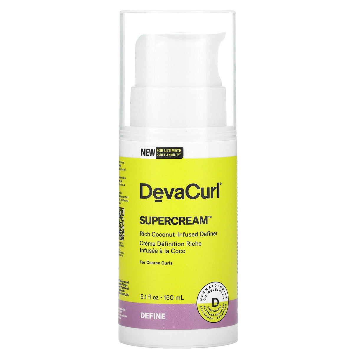 DevaCurl, Supercream, Rich Coconut- Infused Definer, 5.1 fl oz (150 ml) - Supply Center USA