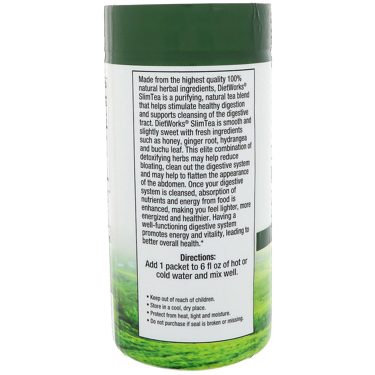 DietWorks, Slim Tea, 14 Day Herbal Teatox, Matcha Tea, Raspberry Flavor, 14 Stick Packs - Supply Center USA