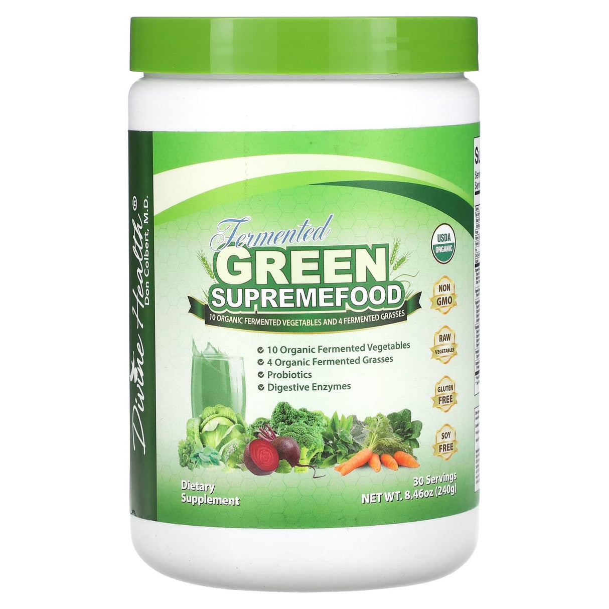 Divine Health, Fermented Green Supremefood, 8.46 oz (240 g) - Supply Center USA