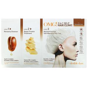 Double Dare, OMG! 3-in-1 Self Hair Clinic, For Damaged Hair, 3 Step Kit - Supply Center USA