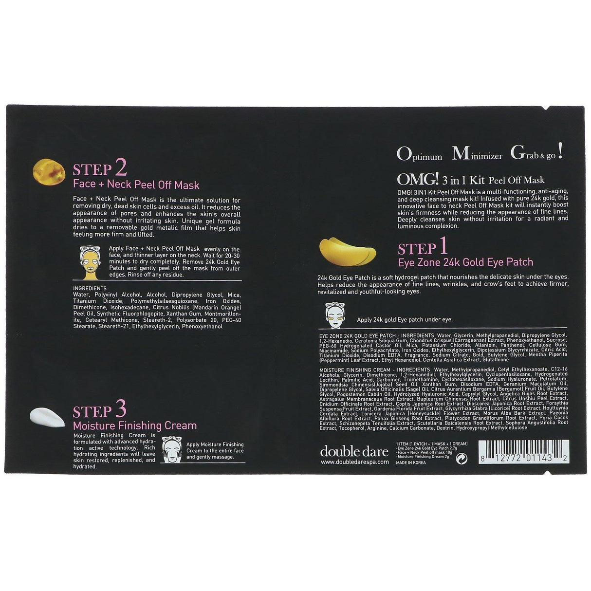 Double Dare, Peel Off Beauty Mask, 3 in 1 Kit - Supply Center USA