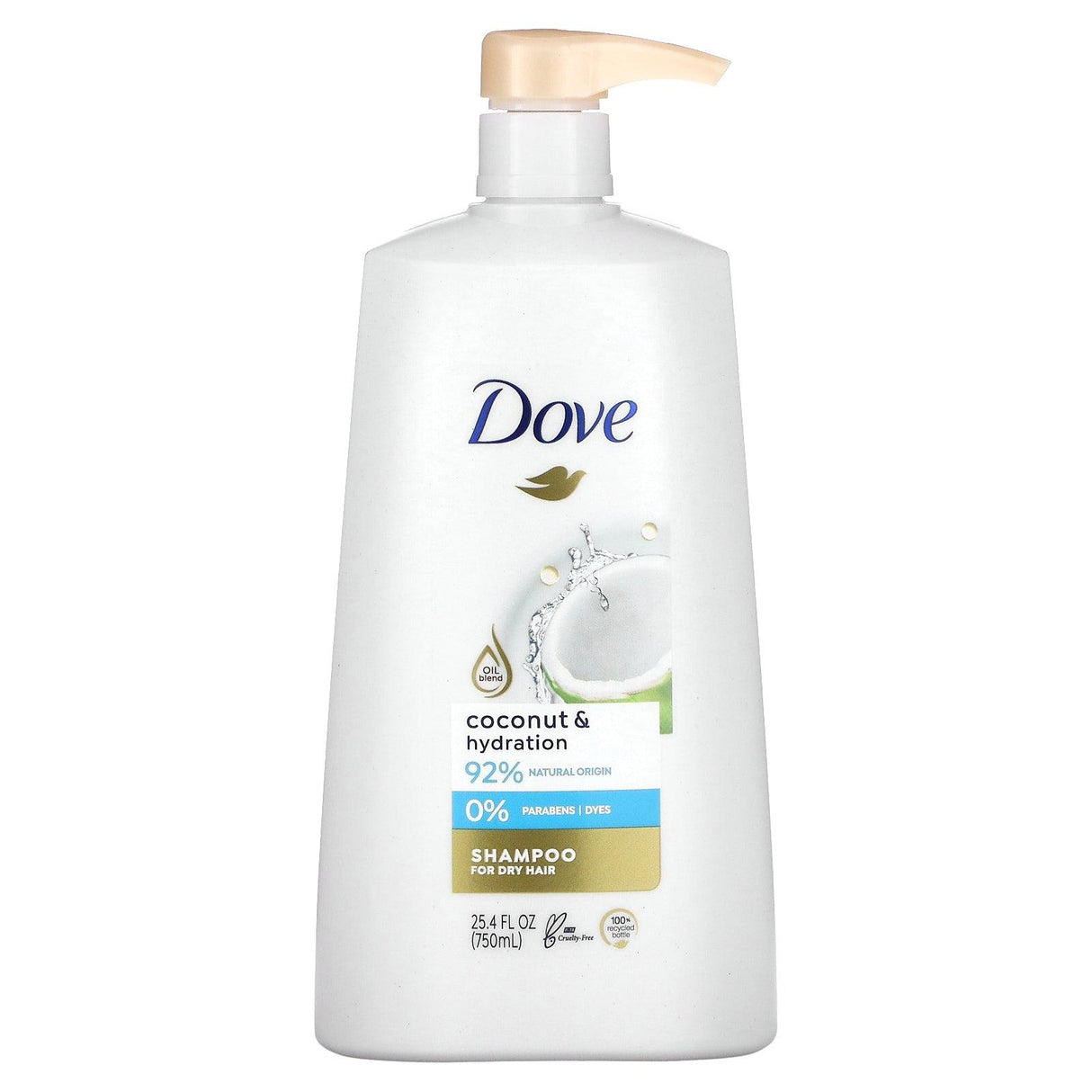 Dove, Coconut & Hydration Shampoo, 25.4 fl oz (750 ml) - Supply Center USA