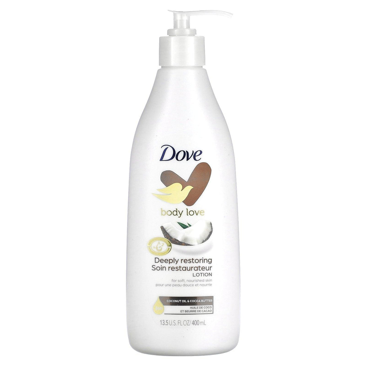 Dove, Deeply Restoring Lotion, Coconut Oil & Cocoa Butter, 13.5 fl oz (400 ml) - Supply Center USA