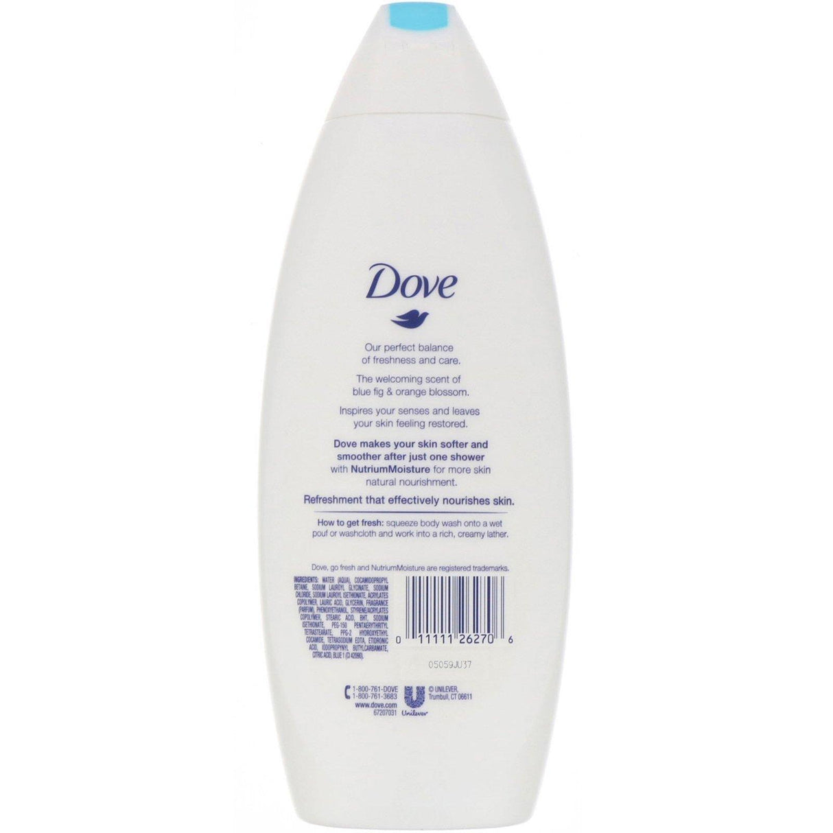 Dove, Go Fresh, Body Wash, Blue Fig & Orange Blossom, 22 fl oz (650 ml) - Supply Center USA