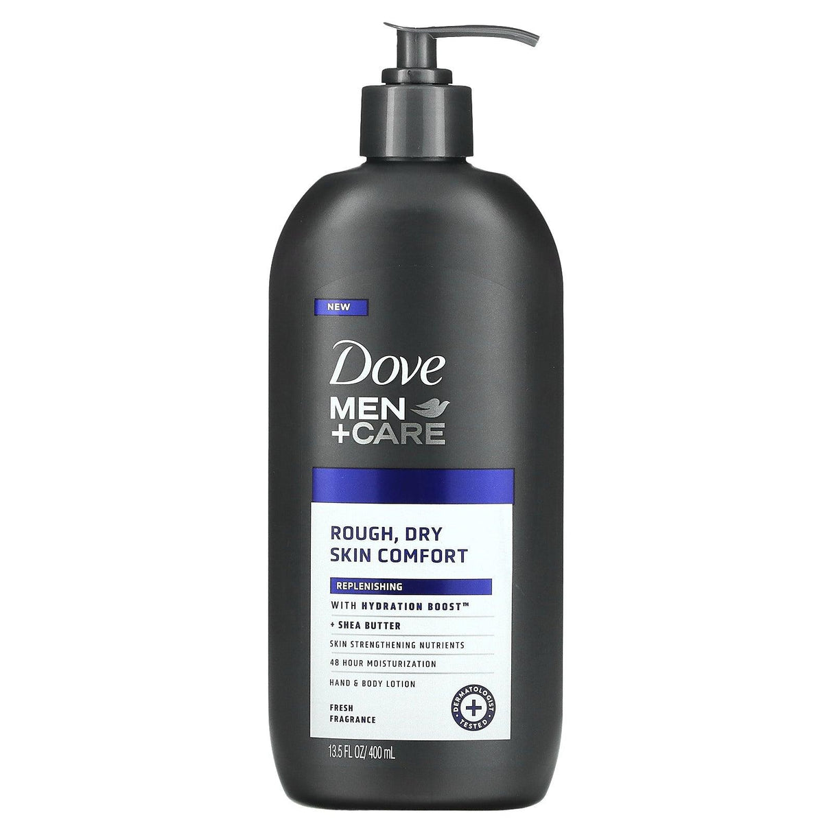 Dove, Men+Care, Hand & Body Lotion, Rough, Dry Skin Comfort, Fresh, 13.5 fl oz (400 ml) - Supply Center USA