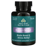 Dr. Axe / Ancient Nutrition, Brain + Mood, Brain Boost & Stress Relief, 60 Capsules - Supply Center USA
